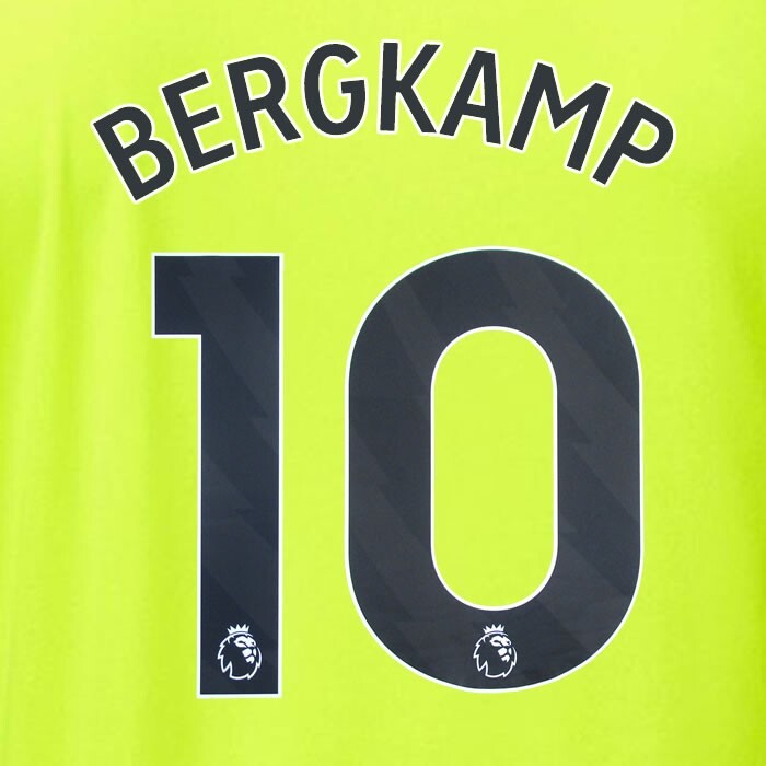 ARSENAL 2023/24 BERGKAMP 10 OFFICIAL AVERY DENNISON BLACK PLAYER SIZE NAME SET