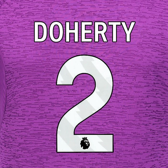 2024 2025 WOLVES 3RD WHITE DOHERTY 2 OFFICIAL PLAYER SIZE NAMESET