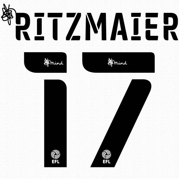 BARNSLEY 2020 2021 OFFICIAL RITZMAIER 17 AWAY PLAYER SIZE NAME SET