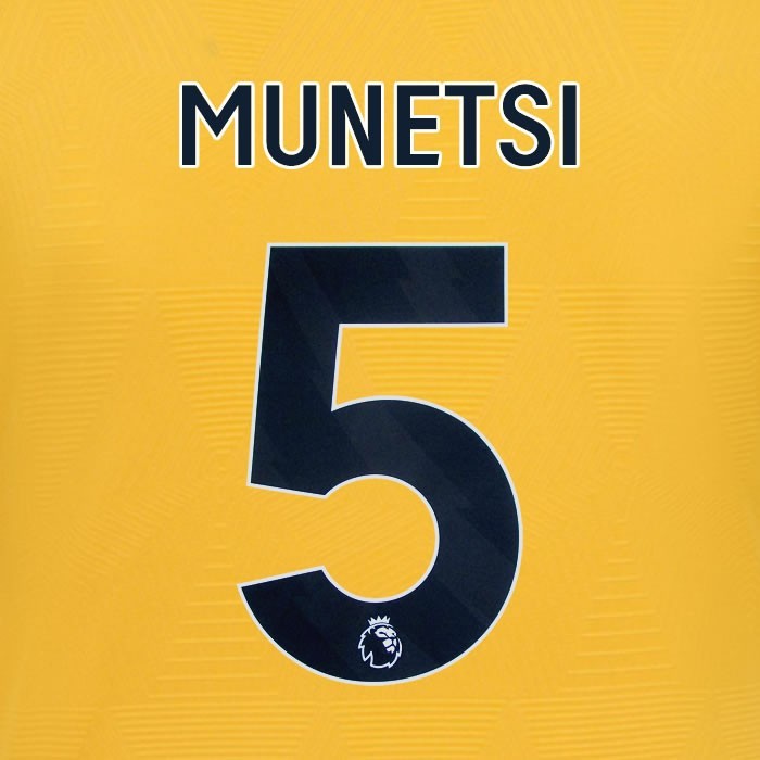 2024 2025 WOLVES HOME BLACK MUNETSI 5 OFFICIAL PLAYER SIZE NAMESET