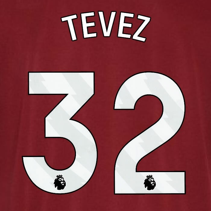 2023 2024 WEST HAM TEVEZ 32 OFFICIAL WHITE PLAYER SIZE NAMESET