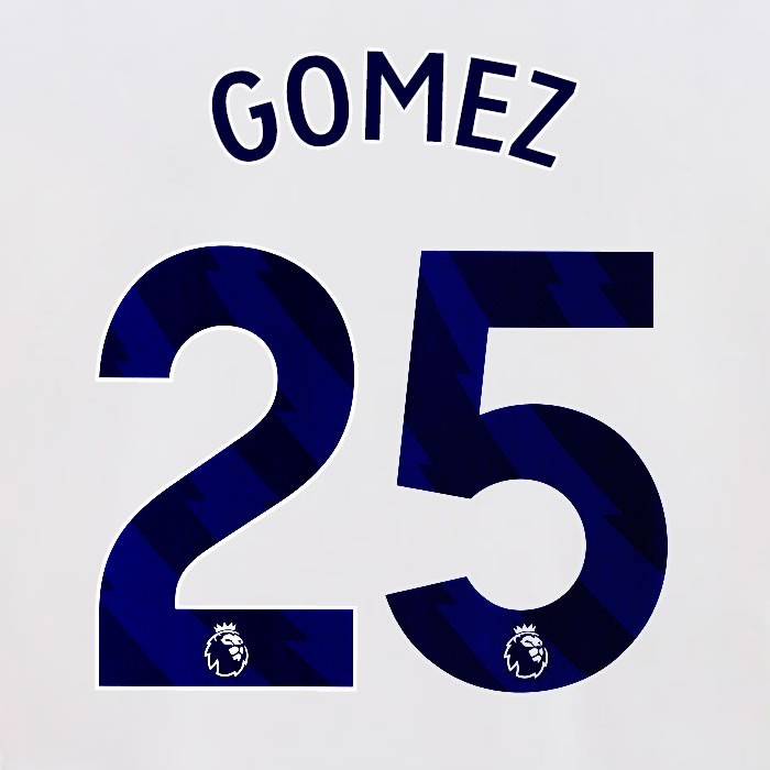 2024 2025 OFFICIAL BRIGHTON GOMEZ 25 HOME BLUE PLAYER SIZE NAMESET