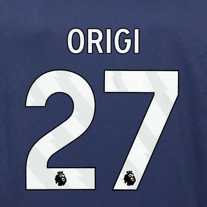 2023 2024 OFFICIAL NOTTINGHAM ORIGI 27 WHITE 3RD PLAYER SIZE NAMESET