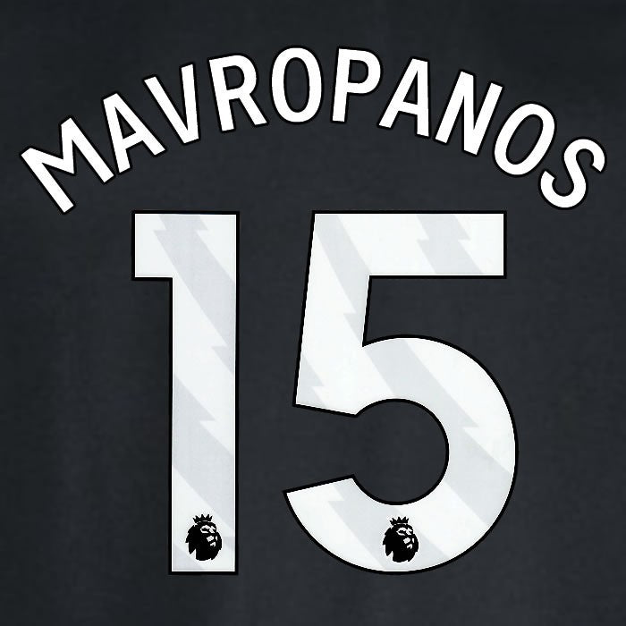 2024 2025 WEST HAM MAVROPANOS 15 OFFICIAL WHITE AWAY PLAYER SIZE NAMESET