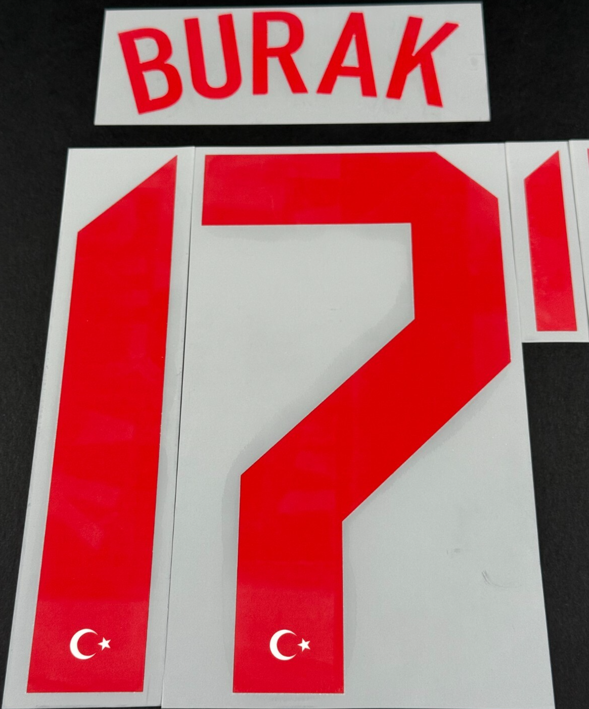 TURKEY 2020-2021 OFFICIAL BURAK 17 AWAY RED PLAYER SIZE NAME SET