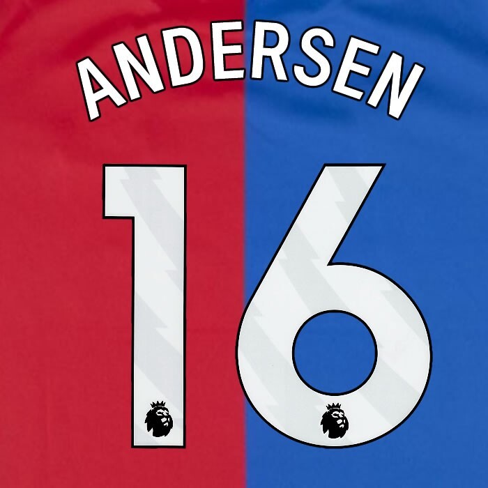 2023 2024 OFFICIAL CRYSTAL PALACE ANDERSEN 16 WHITE HOME PLAYER SIZE NAMESET