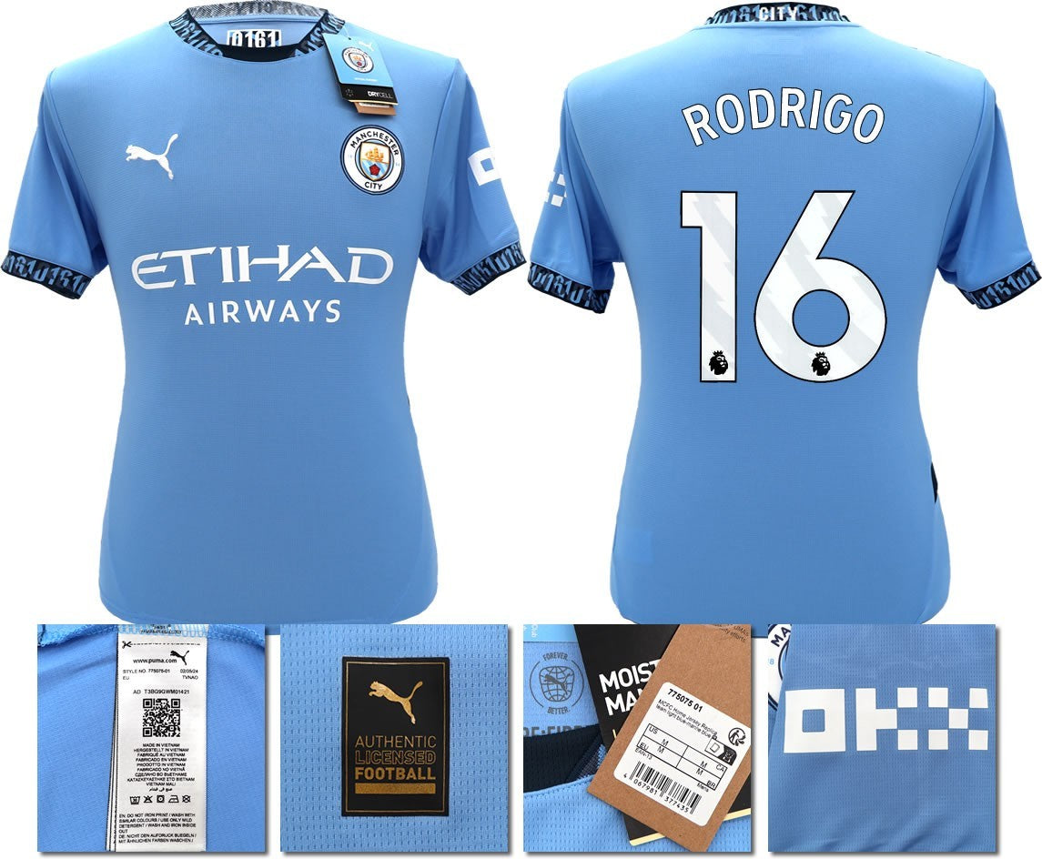 BNWT 2024 2025 MAN CITY PUMA HOME RODRIGO 16 FOOTBALL SHIRT