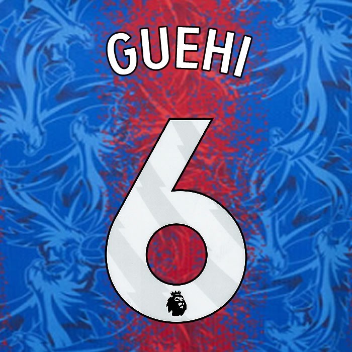 2024 2025 OFFICIAL CRYSTAL PALACE GUEHI 6 WHITE HOME PLAYER SIZE NAMESET