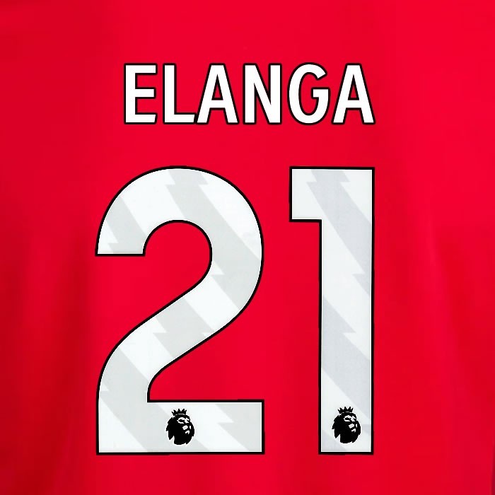 2024 2025 OFFICIAL NOTTINGHAM ELANGA 21 WHITE HOME PLAYER SIZE NAMESET