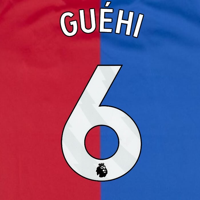 2023 2024 OFFICIAL CRYSTAL PALACE GUEHI 6 WHITE HOME PLAYER SIZE NAMESET