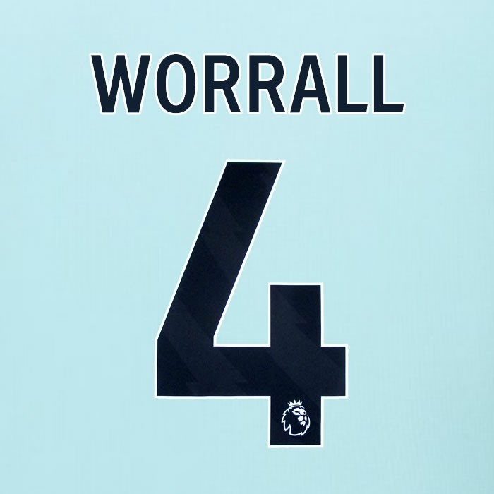 2025 2026 BURNLEY WORRALL 4 OFFICIAL BLACK AWAY PLAYER SIZE NAMESET