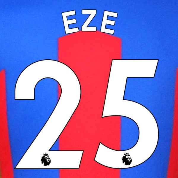 2020 2021 OFFICIAL CRYSTAL PALACE EZE 25 WHITE HOME PLAYER SIZE NAMESET