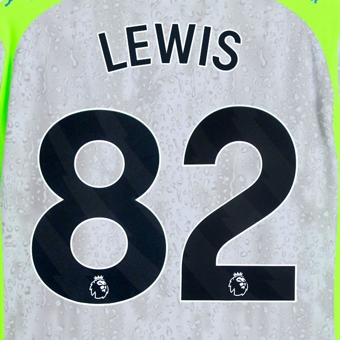 2025 2026 MANCHESTER CITY LEWIS 82 BLACK 3RD PLAYER SIZE NAME SET