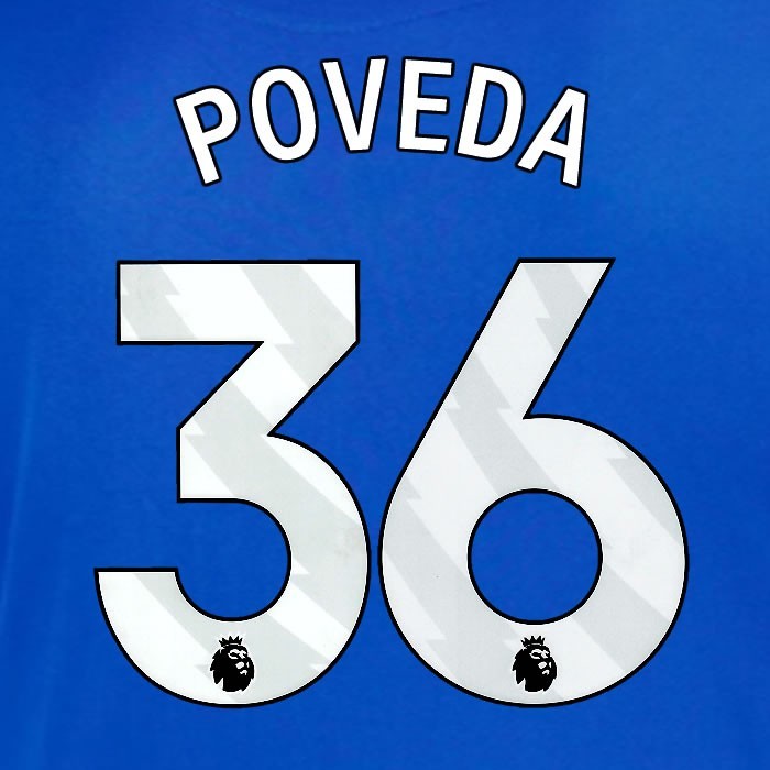 2025 2026 OFFICIAL SUNDERLAND POVEDA 36 WHITE AWAY PLAYER SIZE NAME SET
