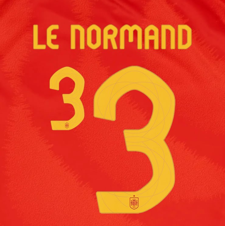 2024 2025 OFFICIAL SPAIN LE NORMAND 3 HOME PLAYER SIZE NAMESET