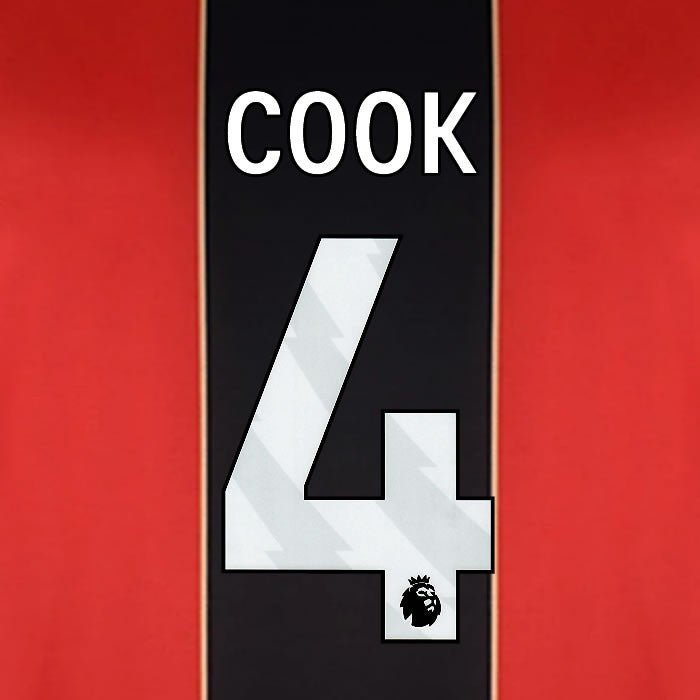 2024 2025 BOURNEMOUTH COOK 4 WHITE HOME PLAYER SIZE NAME SET