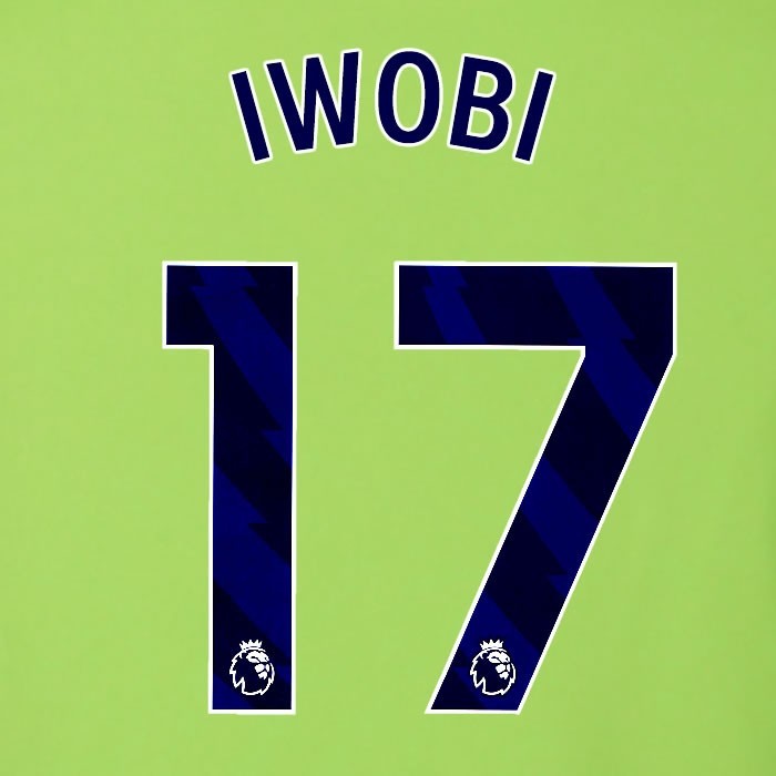 2025 2026 OFFICIAL FULHAM IWOBI 17 BLUE AWAY PLAYER SIZE NAMESET
