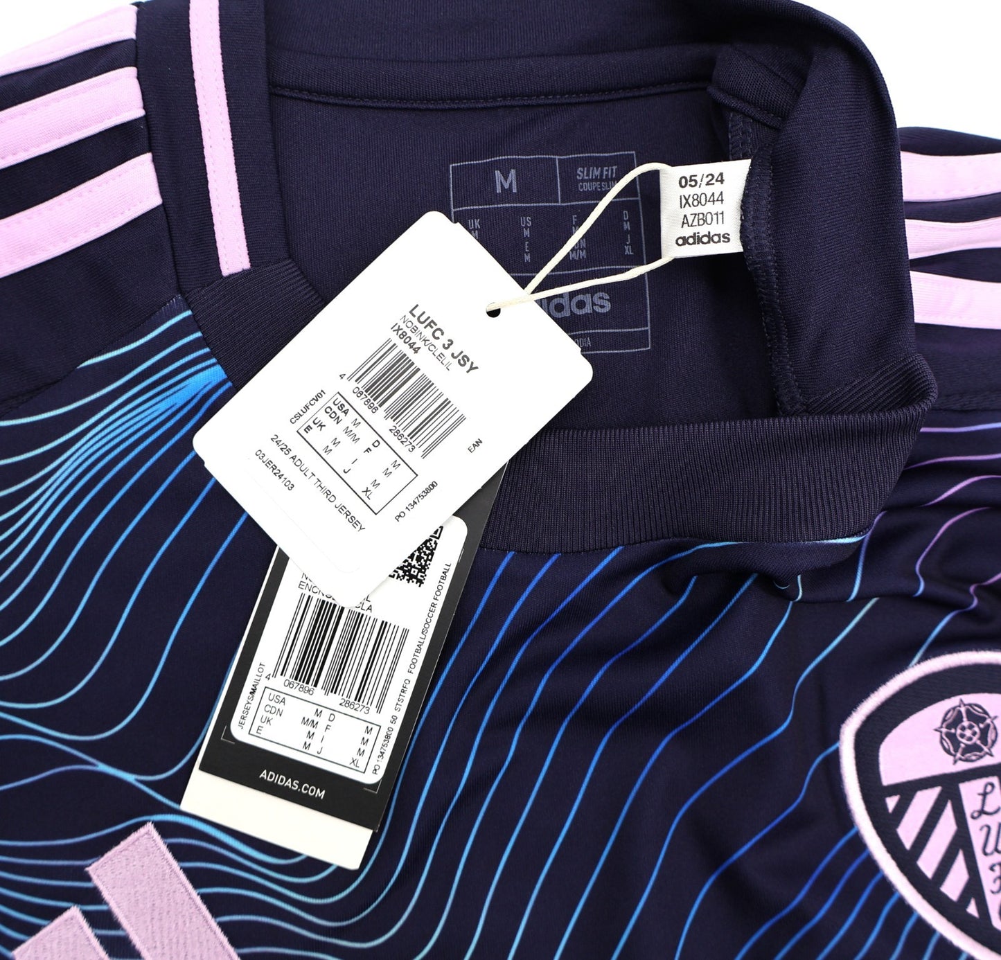 BNWT ADIDAS 2024 2025 LEEDS UNITED THIRD PIROE 10 + PATCHES SHIRT MENS MEDIUM