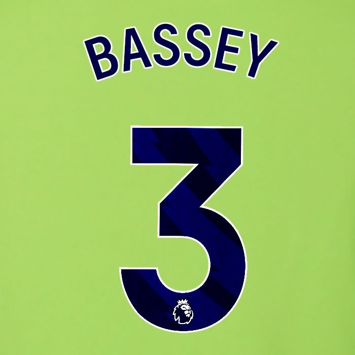 2025 2026 OFFICIAL FULHAM BASSEY 3 BLUE AWAY PLAYER SIZE NAMESET