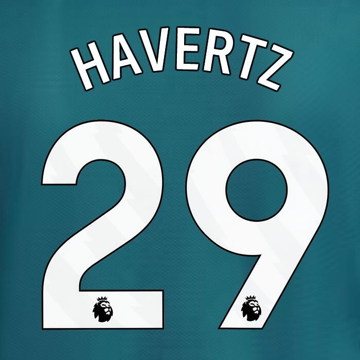 2023 2024 ARSENAL HAVERTZ 29 WHITE 3RD OFFICIAL PLAYER SIZE NAME SET