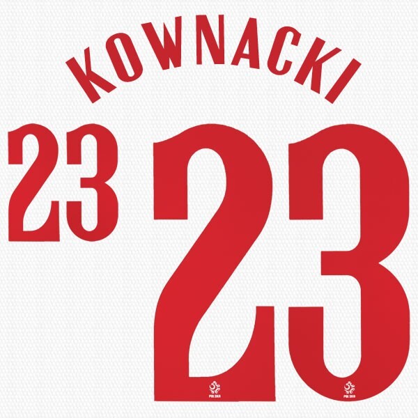2020 2021 OFFICIAL POLAND KOWNACKI 23 HOME RED PLAYER SIZE NAMESET