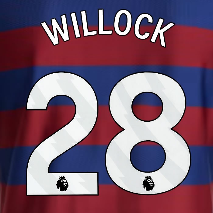 2024 2025 NEWCASTLE WILLOCK 28 OFFICIAL WHITE AWAY PLAYER SIZE NAME SET