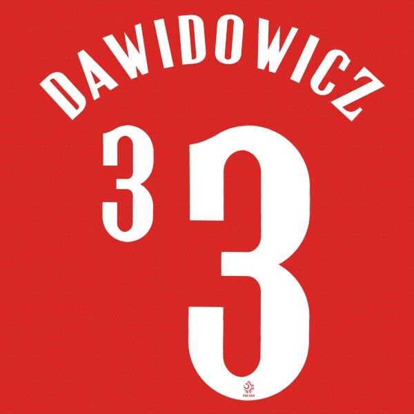 2020 2021 OFFICIAL POLAND DAWIDOWICZ 3 AWAY WHITE PLAYER SIZE NAMESET