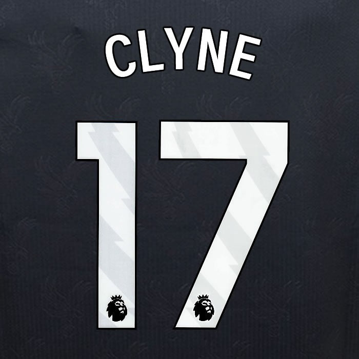 2024 2025 OFFICIAL CRYSTAL PALACE CLYNE 17 WHITE 3RD PLAYER SIZE NAMESET
