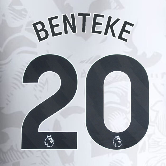 2023 2024 ASTON VILLA BENTEKE 20 OFFICIAL BLACK AWAY PLAYER SIZE NAMESET