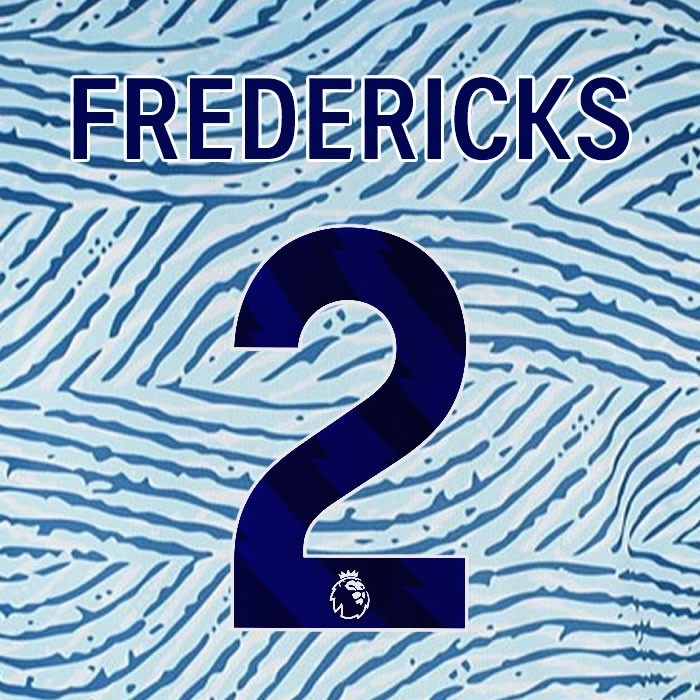2023 2024 BOURNEMOUTH FREDERICKS 2 BLUE AWAY PLAYER SIZE NAME SET