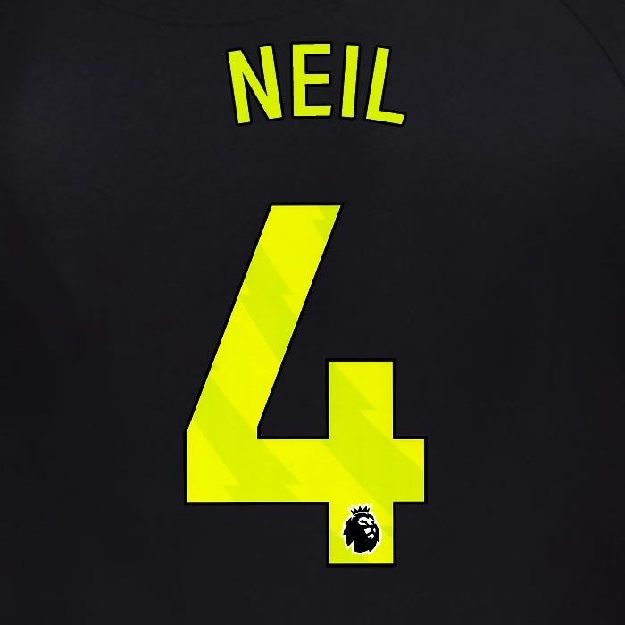 2025 2026 OFFICIAL SUNDERLAND NEIL 4 YELLOW 3RD PLAYER SIZE NAME SET