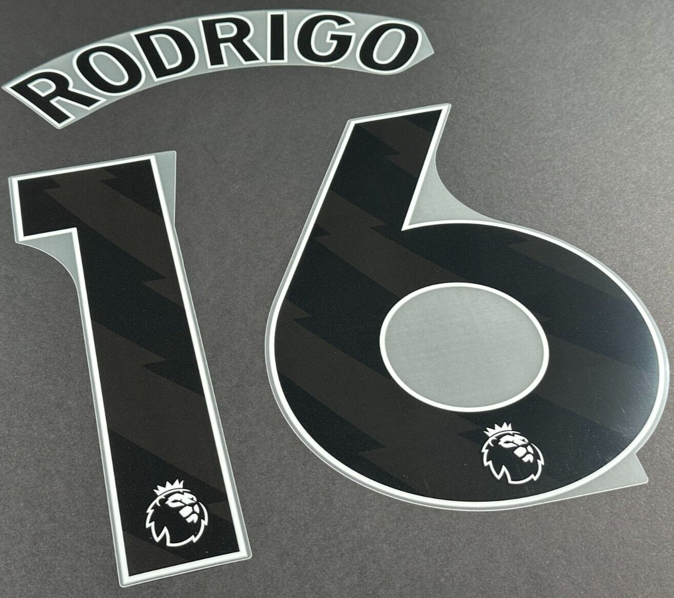 MAN CITY 2023/24 RODRIGO 16 OFFICIAL AVERY DENNISON BLACK PLAYER SIZE NAME SET