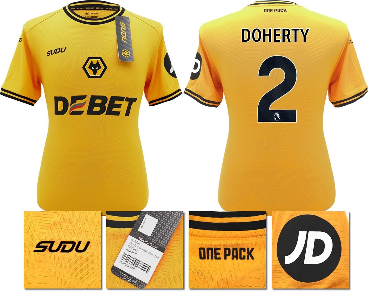 BNWT 2024 2025 WOLVES SUDU HOME SHIRT DOHERTY 2