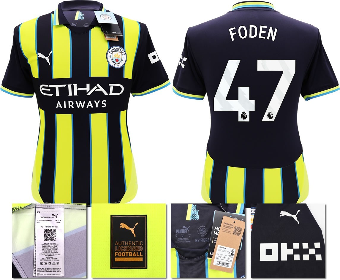 BNWT 2024 2025 MAN CITY PUMA AWAY FODEN 47 FOOTBALL SHIRT