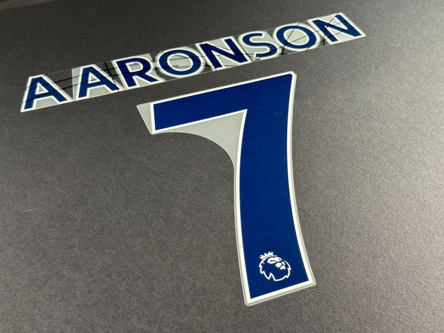 LEEDS UNITED 2022 2023 AARONSON 7 OFFICIAL AVERY BLUE PLAYER SIZE NAME SET