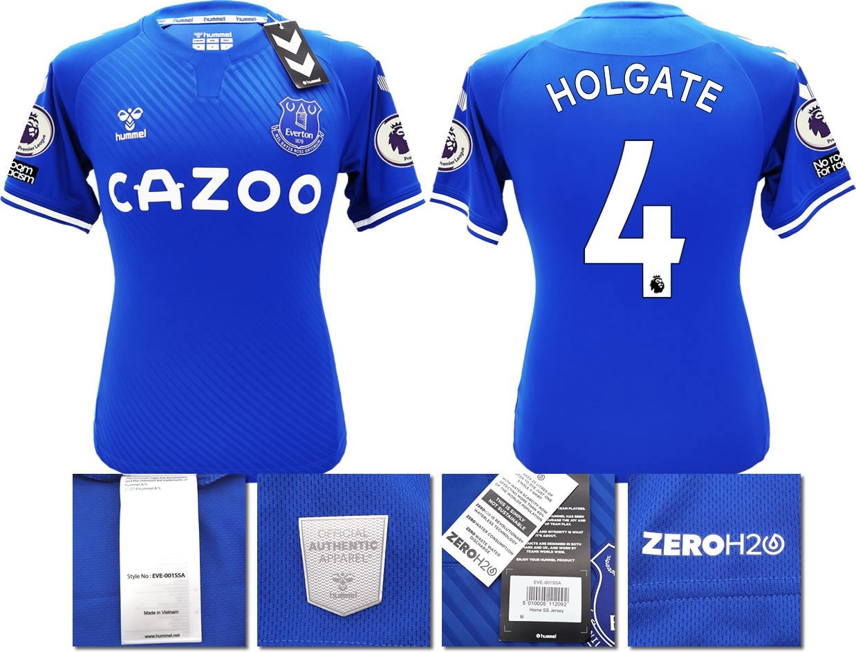 BNWT 2020 2021 HUMMEL EVERTON HOME SHIRT MEN'S HOLGATE 4 + PATCHES