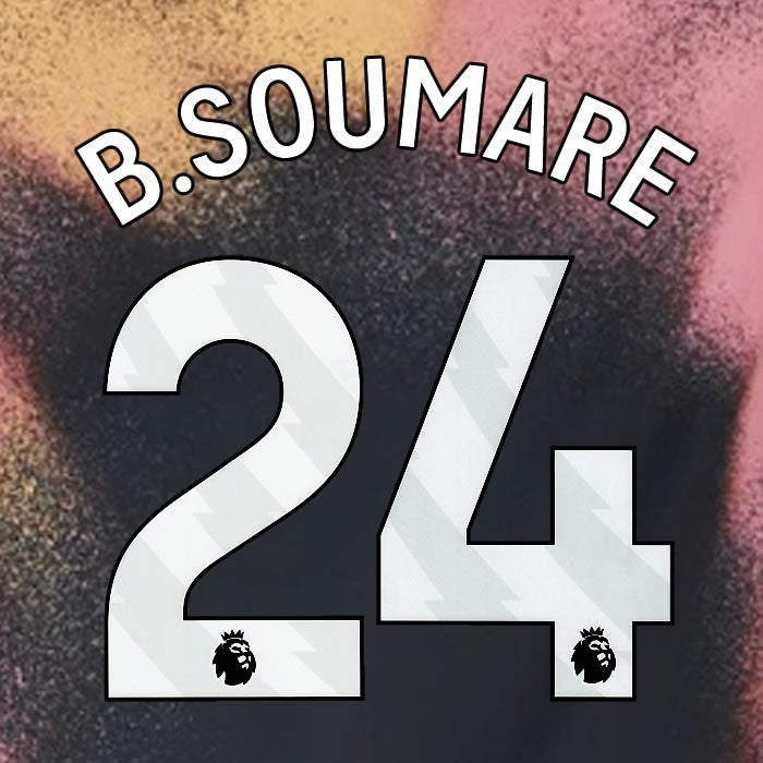 2024 2025 OFFICIAL LEICESTER CITY B SOUMARE 24 WHITE AWAY PLAYER SIZE NAME SET