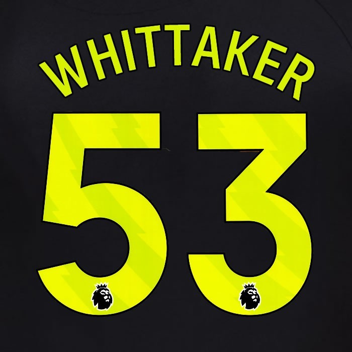 2025 2026 OFFICIAL SUNDERLAND WHITTAKER 53 YELLOW 3RD PLAYER SIZE NAME SET