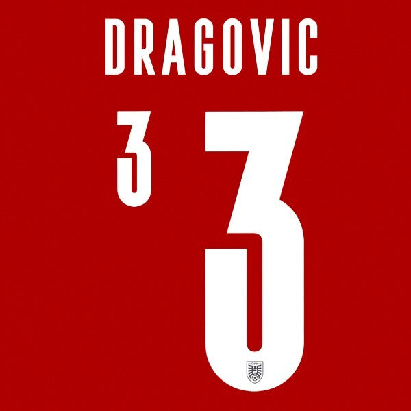 AUSTRIA 2020 2021 OFFICIAL DRAGOVIC 3 HOME PLAYER SIZE NAMESET