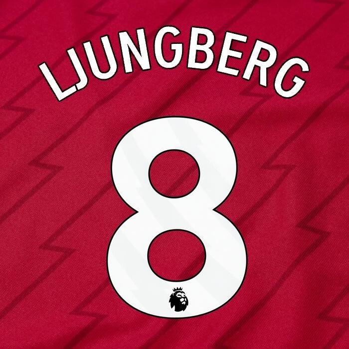 ARSENAL 2023/24 LJUNGBERG 8 OFFICIAL AVERY DENNISON WHITE PLAYER SIZE NAME SET