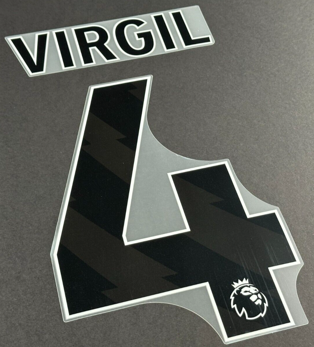 2024 2025 LIVERPOOL VIRGIL 4 OFFICIAL AVERY DENNISON BLACK PLAYER SIZE NAME SET