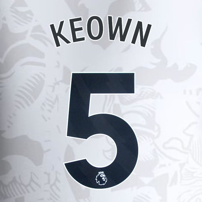 2023 2024 ASTON VILLA KEOWN 5 OFFICIAL BLACK AWAY PLAYER SIZE NAMESET