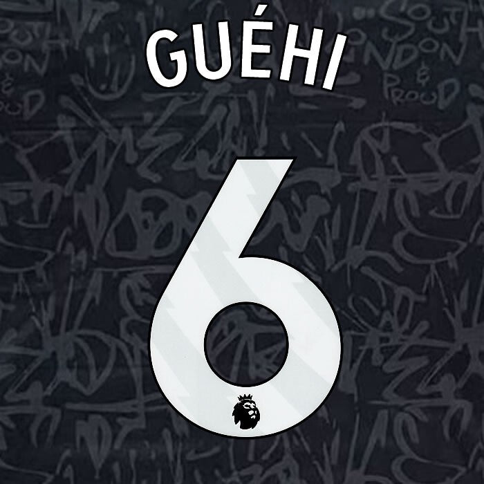 2023 2024 OFFICIAL CRYSTAL PALACE GUEHI 6 WHITE 3RD PLAYER SIZE NAMESET
