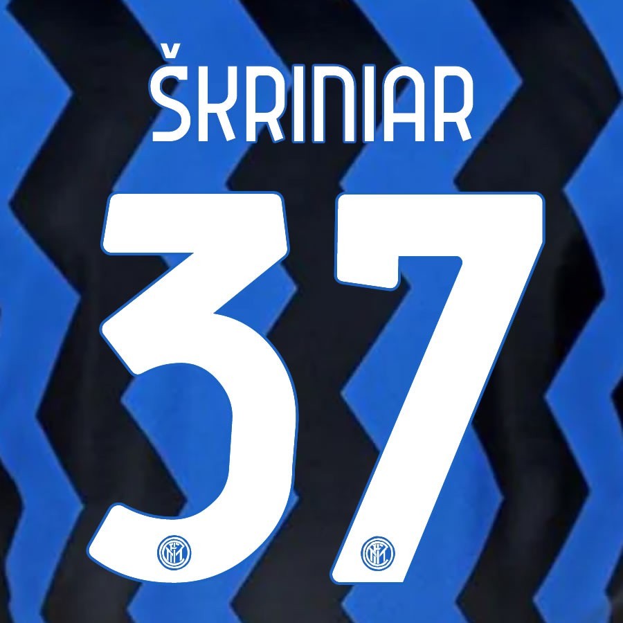 2020 2021 INTER MILAN OFFICIAL HOME SKRINIAR 37 PLAYER SIZE NAMESET