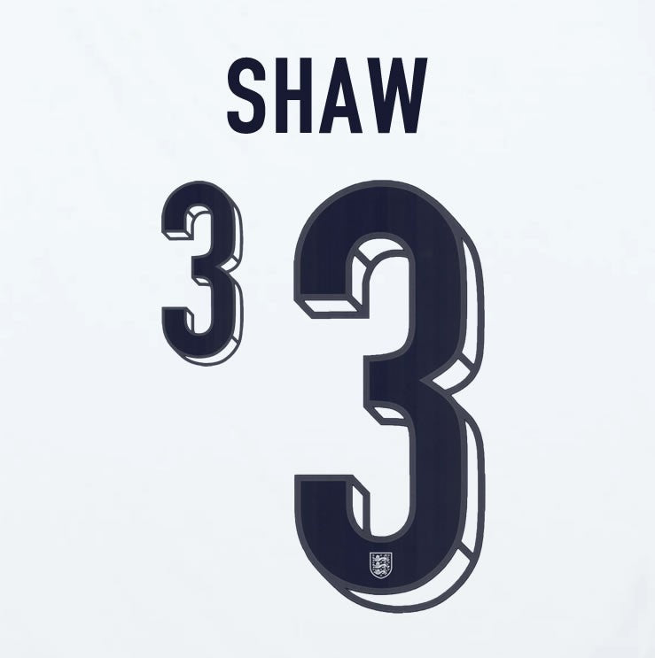 2024 2025 OFFICIAL ENGLAND SHAW 3 HOME PLAYER SIZE NAME SET