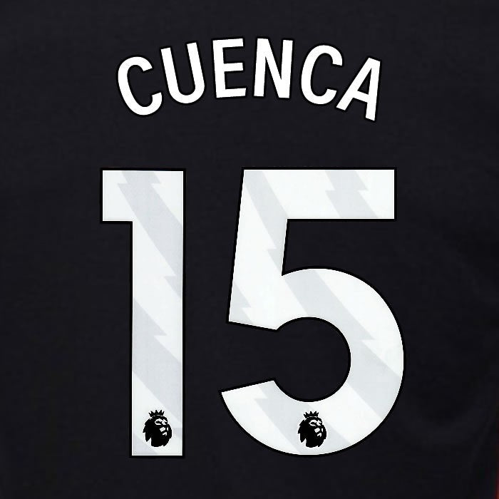 2024 2025 OFFICIAL FULHAM CUENCA 15 WHITE AWAY PLAYER SIZE NAMESET
