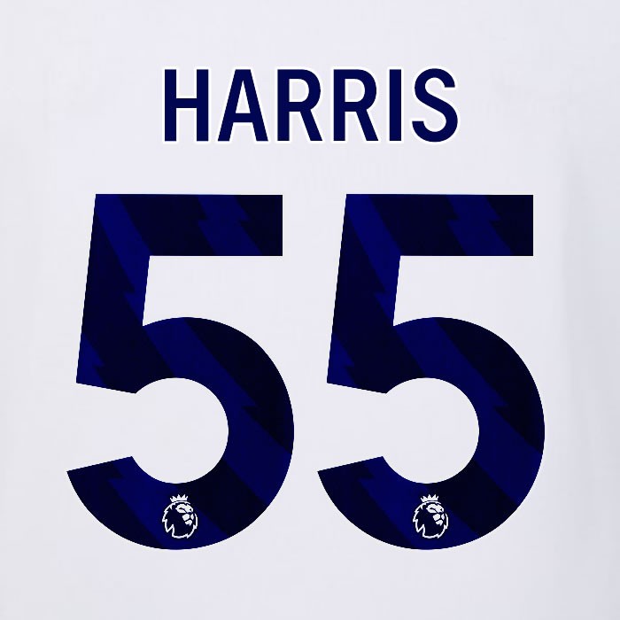 2023 2024 LUTON TOWN OFFICIAL HARRIS 55 BLUE AWAY PLAYER SIZE NAMESET