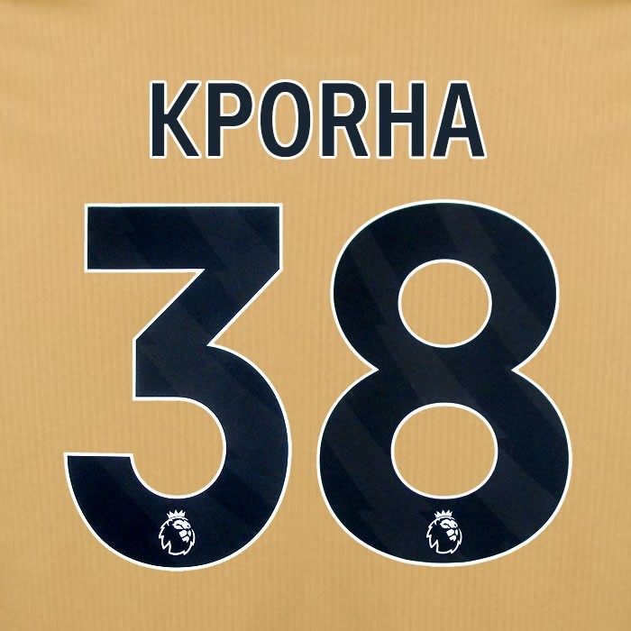 2025 2026 OFFICIAL CRYSTAL PALACE KPORHA 38 BLACK 3RD PLAYER SIZE NAMESET