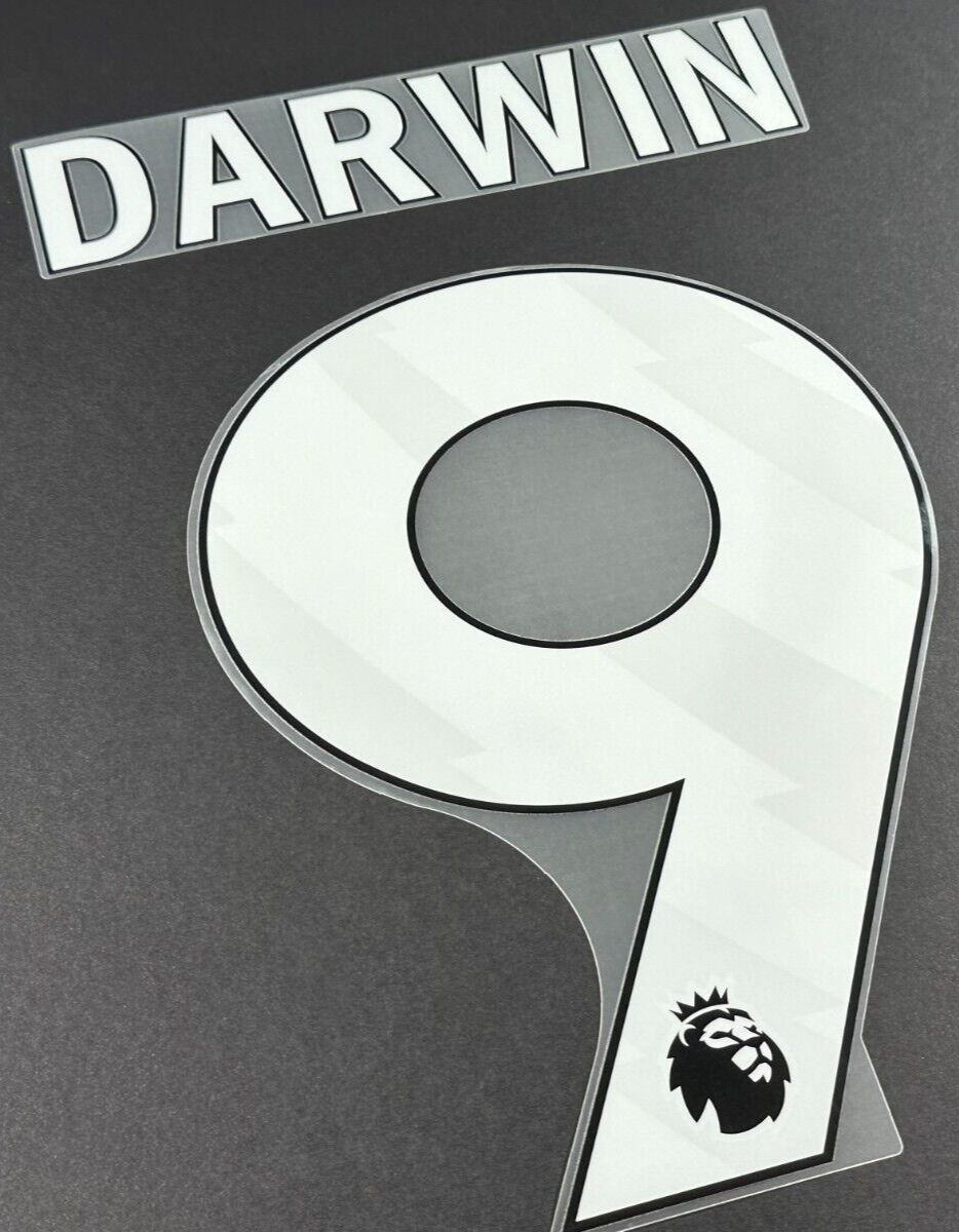 2024 - 2025 OFFICIAL LIVERPOOL DARWIN 9 WHITE HOME PLAYER SIZE NAMESET