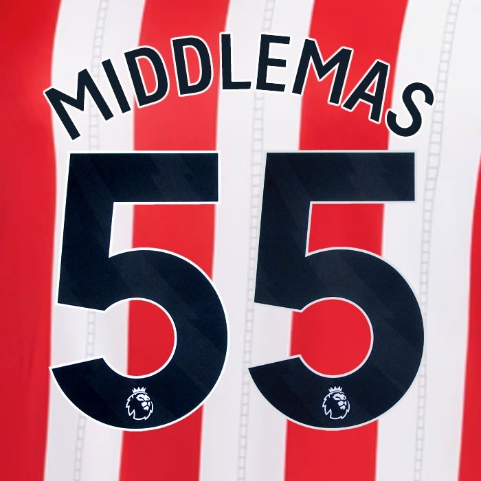 2025 2026 OFFICIAL SUNDERLAND MIDDLEMAS 55 BLACK HOME PLAYER SIZE NAME SET